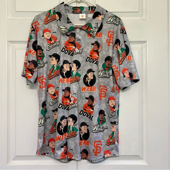 San Francisco Giants 2024 Players Aloha Hawaiian Button Shirt Men’s Md - Picture 1 of 8
